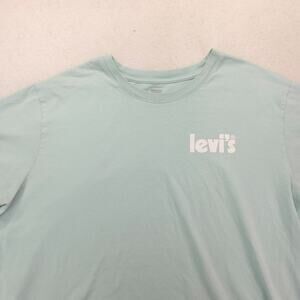 Levis Casual Short Sleeve Crew Neck Graphic T-Shirt Adult Mens Size XL Blue